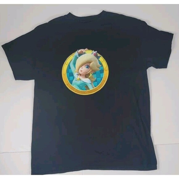 Super Mario Princess Rosalina T-Shirt. Medium Black. QUALITY COTTON gamer -girl - Picture 1 of 7